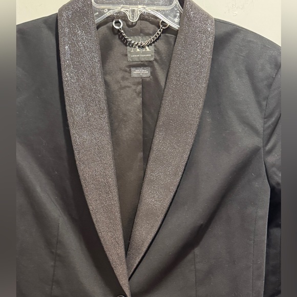 A/X Armani Exchange Black Blazer w/ Shimmer Collar + Pocket Trim. Size 4. A+ - Picture 7 of 9